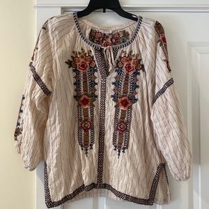 Johnny Was Desert Rose peasant top